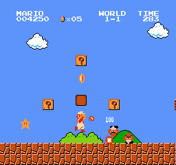 World 1-1 of Super Mario Bros.